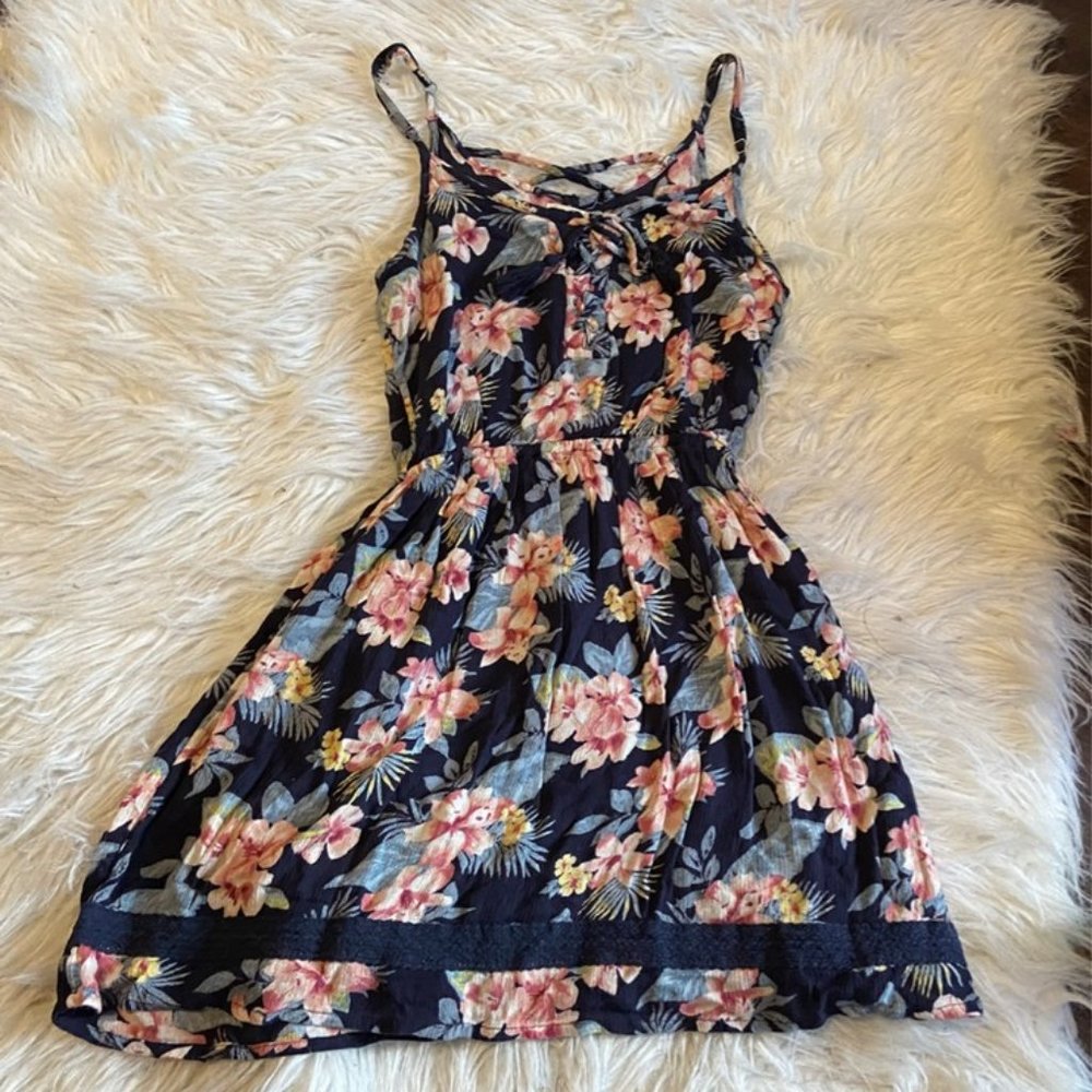 Hollister lace up front dress